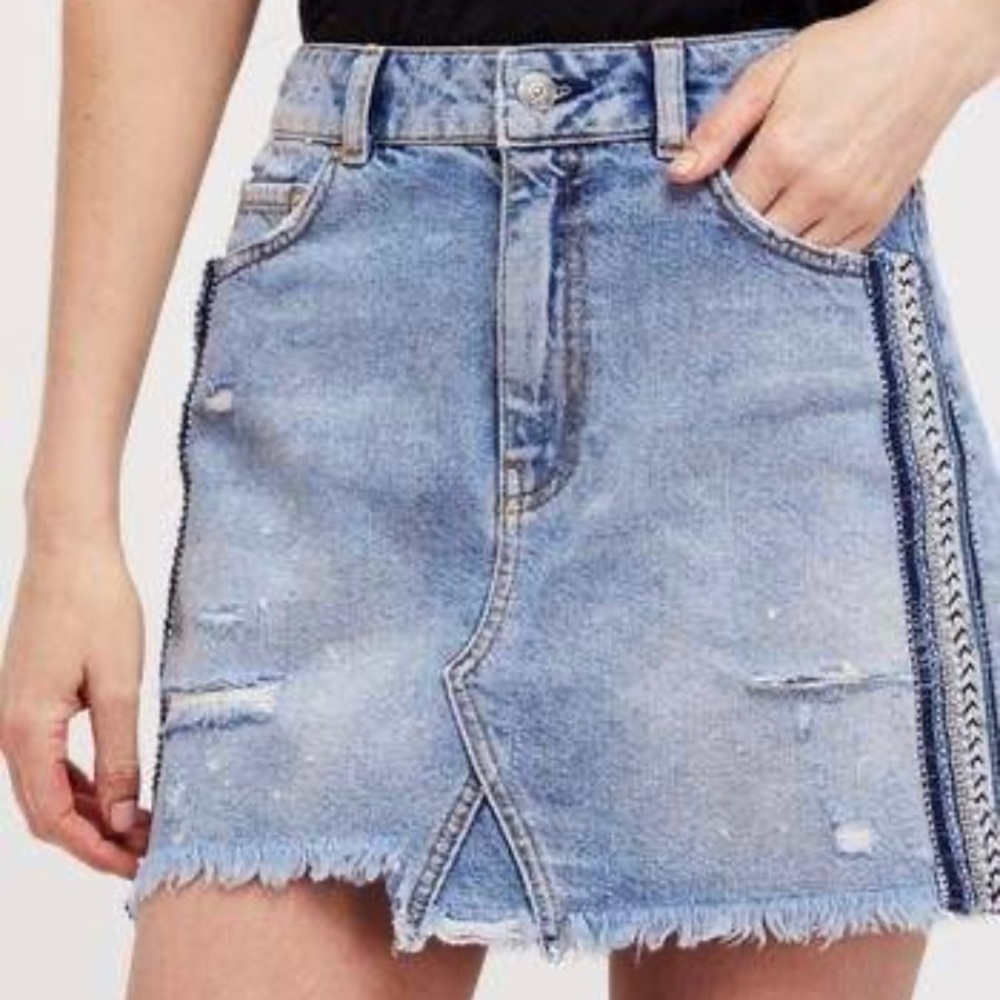 Free People Jean Skirt